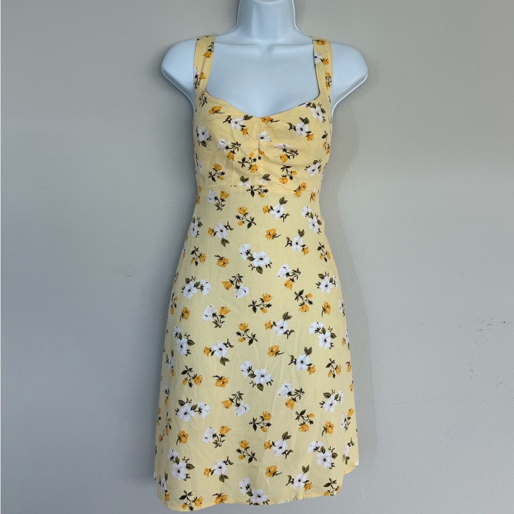 Old Navy Yellow Floral Mini Summer Sundress Size M